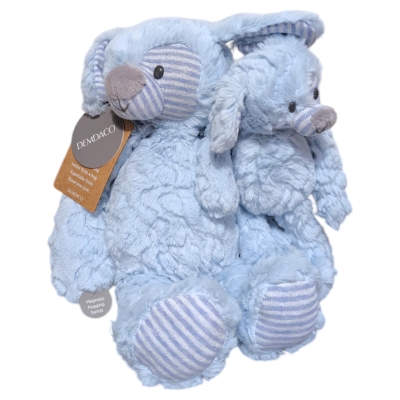 Demdaco Plush Hugging Puppy Dog Baby Toy Stripes Heart Stuffed Lovey Puppy - Picture 2 of 10